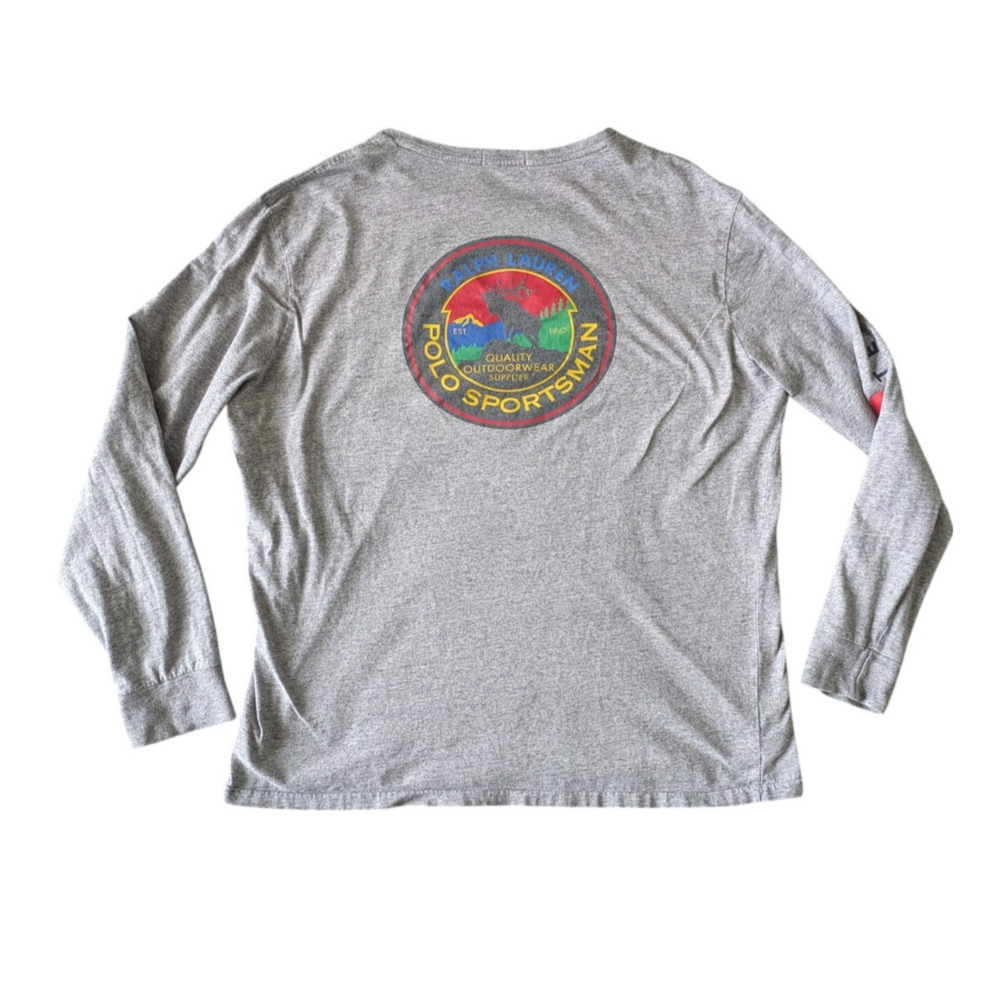 Polo Ralph Lauren Gray Sportsman Long Sleeve T Shirt Size XL Terrain Outdoor - Picture 2 of 7